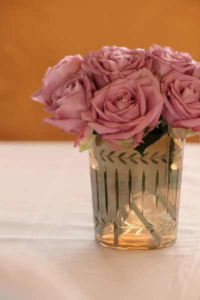 Flowers in glass vase — Stock Photo, Image