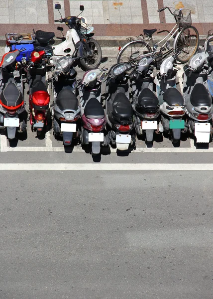 Vista superior del estacionamiento de motocicletas — Foto de Stock