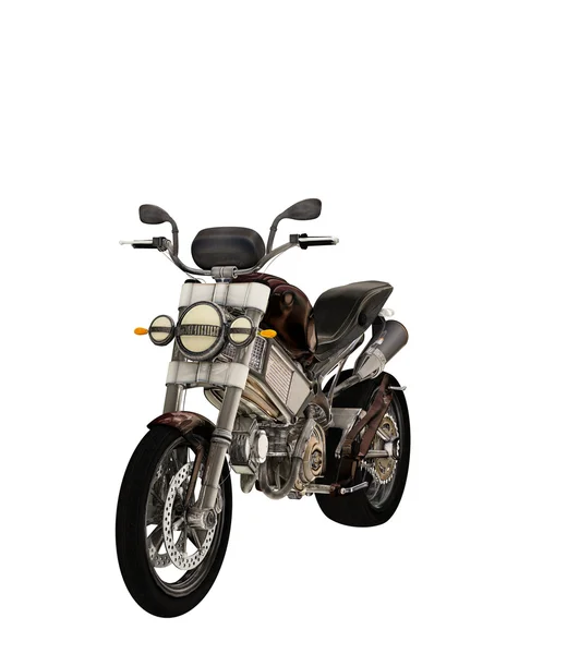 Motorrad 3D-Rendering in Bronze und Chrom — Stockfoto