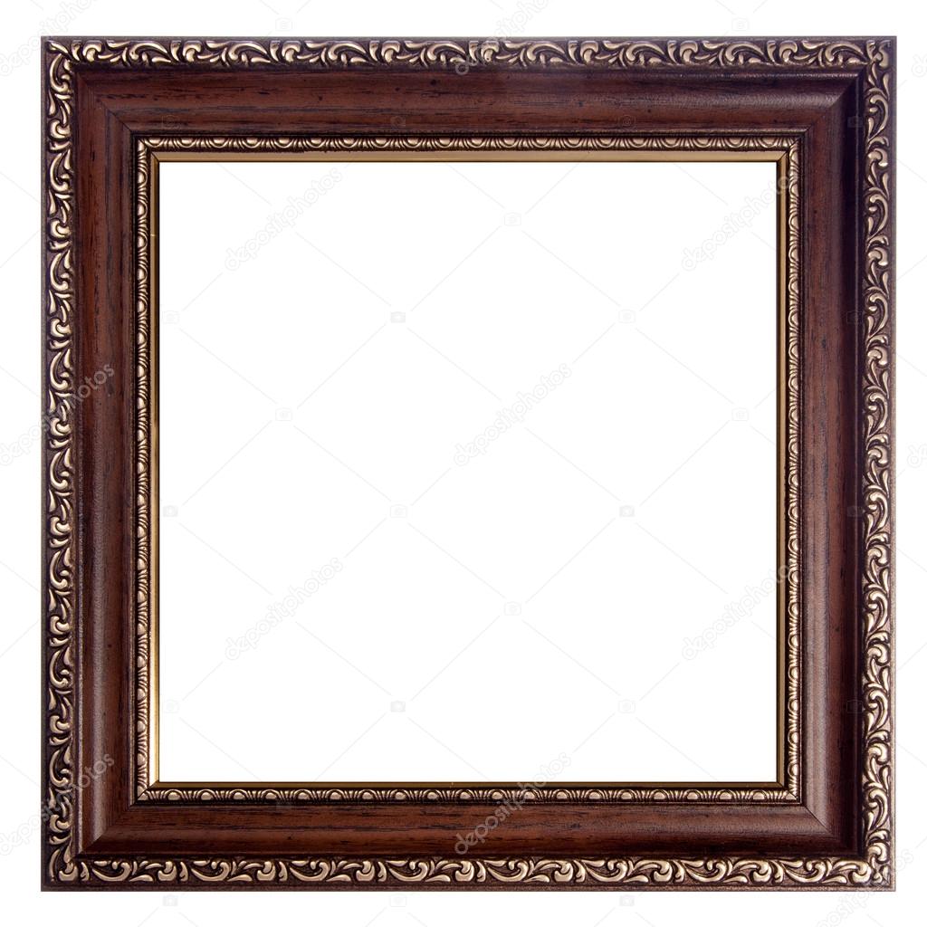 Vintage decorated wood empty frame.