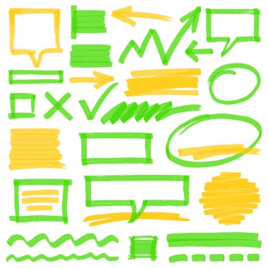 Highlighter Marking Design Elements clipart