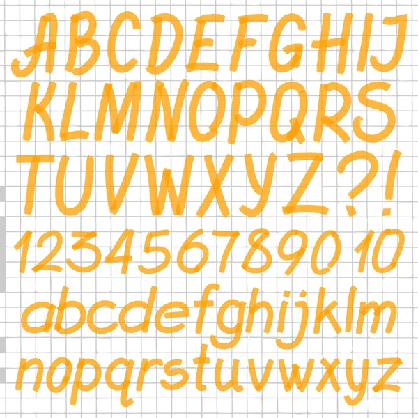 Alphabet surligneur manuscrit — Image vectorielle