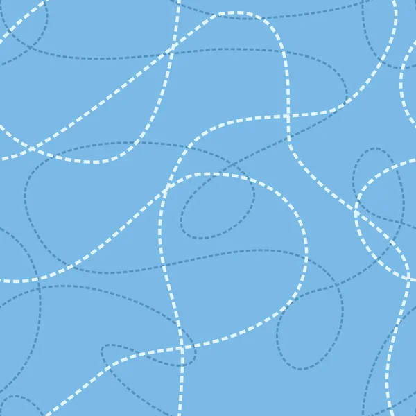 Tangled Lines Seamless Pattern. Fond abstrait répété avec des lignes enchevêtrées en pointillés . — Image vectorielle