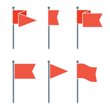 Bayrak Pin vektör düz Icon Set