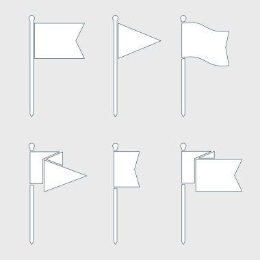 Bayrak Pin vektör düz Icon Set
