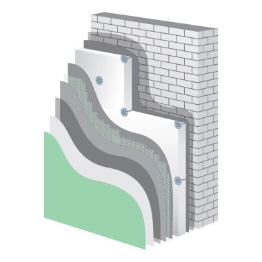 Insulation. Polystyrene Thermal Isolation Vector Illustration
