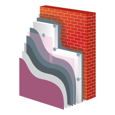 Thermal Insulation. Polystyrene Isolation Vector Illustration clipart
