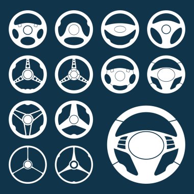 Araba Direksiyon Siluetleri Seti