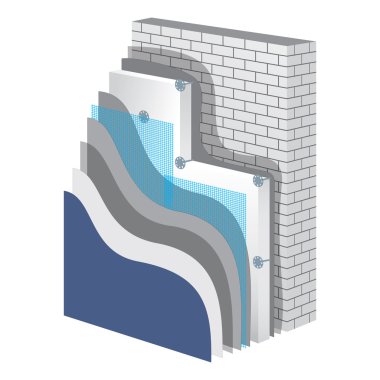 Thermal Insulation. Polystyrene Isolation Vector Illustration