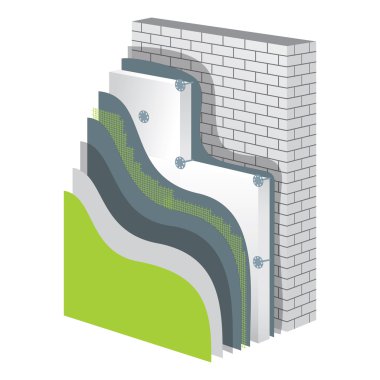 Insulation. Polystyrene Thermal Isolation Vector Illustration