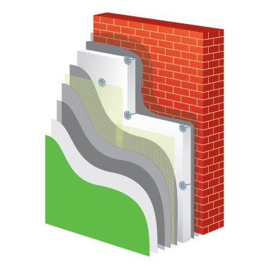 Thermal Insulation. Polystyrene Isolation Vector Illustration