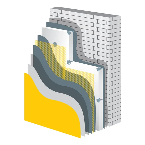 Thermal Insulation. Polystyrene Isolation Vector Illustration — Wektor stockowy