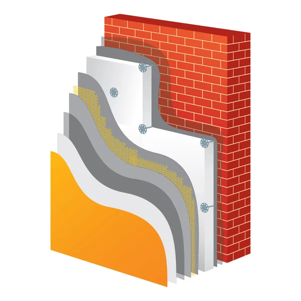 Insulation. Polystyrene Thermal Isolation Vector Illustration — Stockový vektor