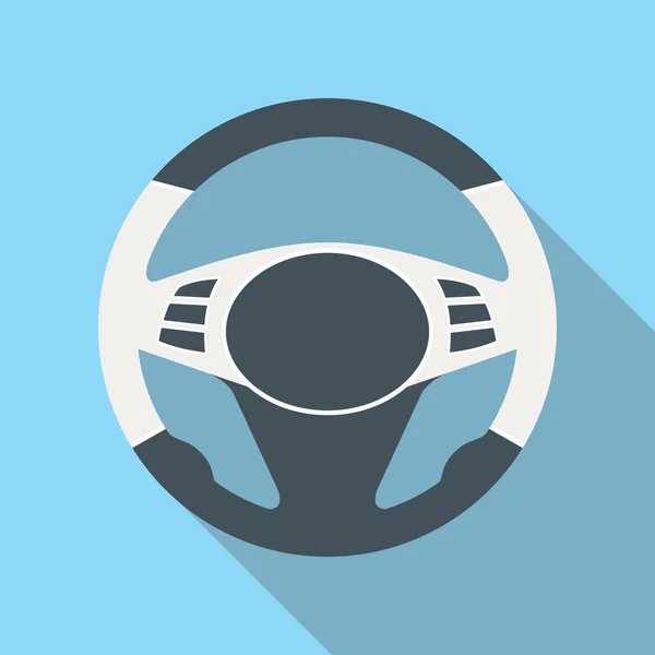 Car Steering Wheel Icon Flat Symbol — Stock Vector