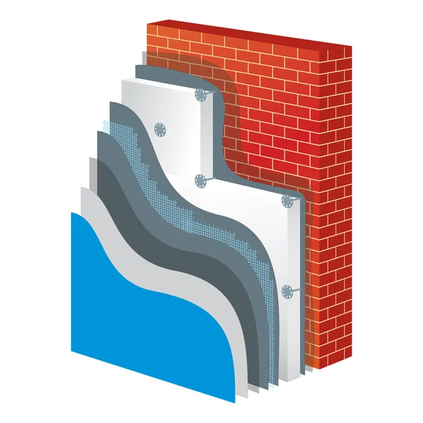 Insulation. Polystyrene Thermal Isolation Vector Illustration — Stock vektor