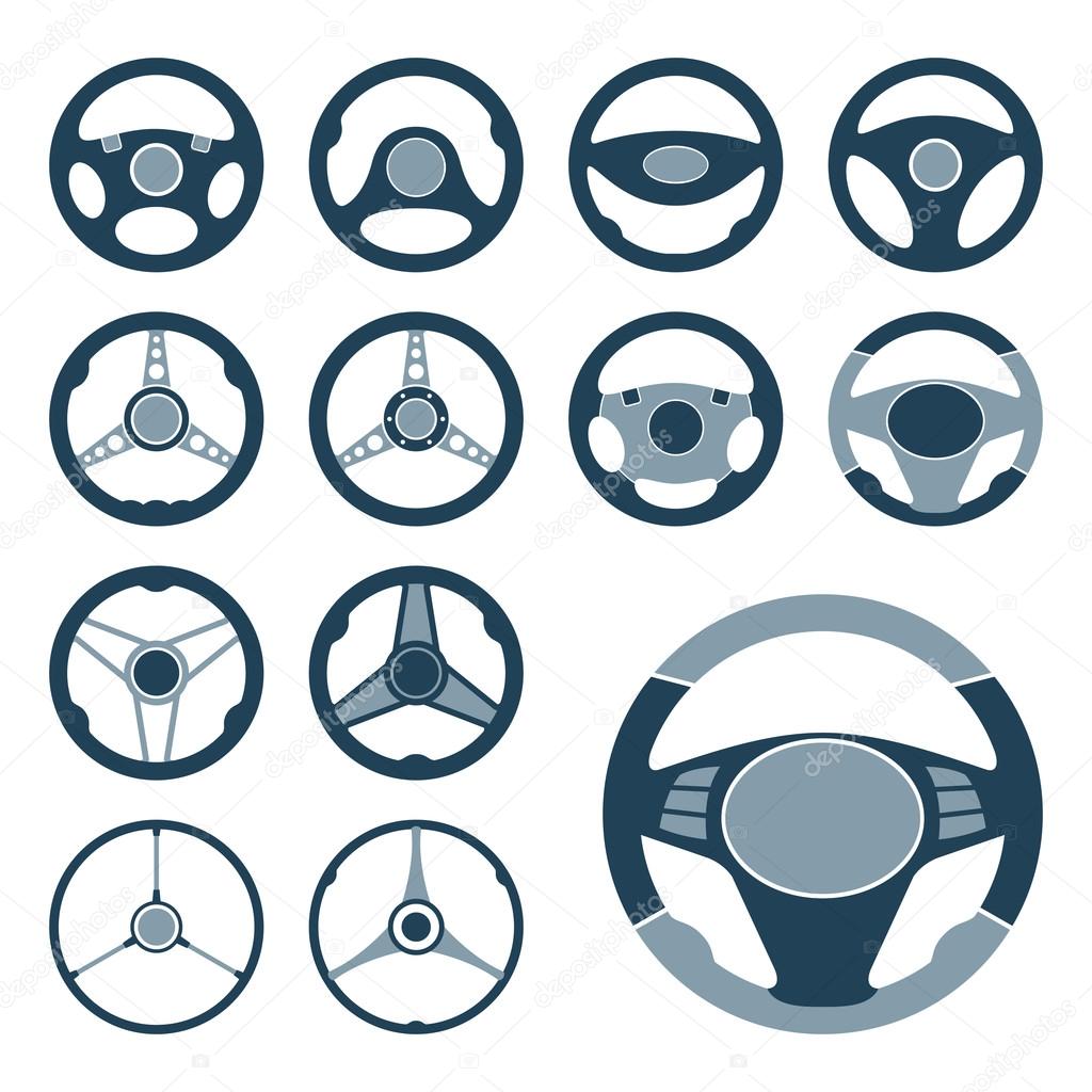 Car Steering Wheel Icons Set Stock Vector Image by ©creativika 106761906