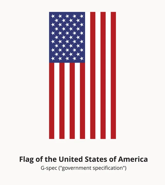 Bandera de Estados Unidos o Bandera Americana en proporción y colores correctos — Archivo Imágenes Vectoriales