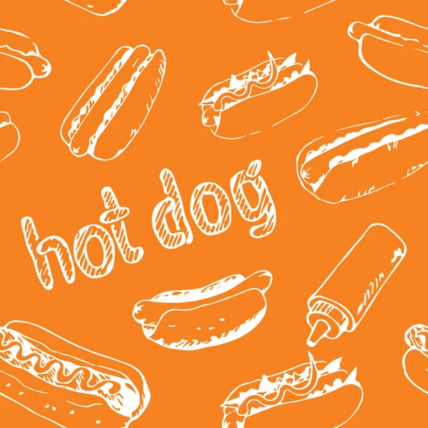 Hot Dog motif sans couture — Image vectorielle