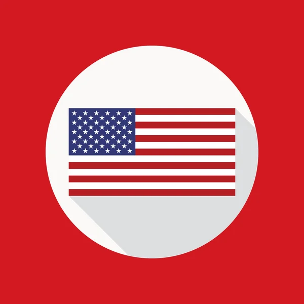 American Flag Vector Icono plano — Archivo Imágenes Vectoriales