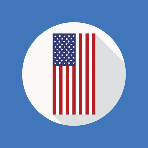 American Flag Vector Icono plano — Archivo Imágenes Vectoriales