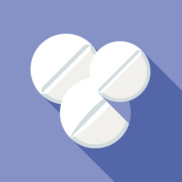 Pilules médicales Icône plate — Image vectorielle