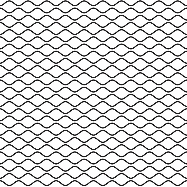 Black Wavy Line Seamless Pattern — Stock Vector