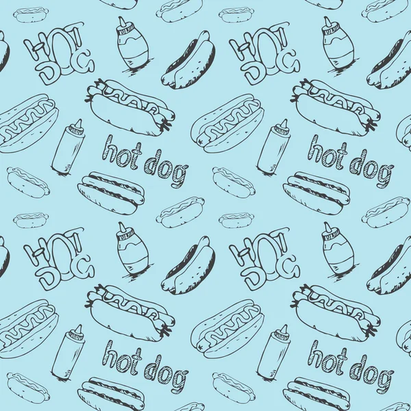 Hot Dogs modèle sans couture — Image vectorielle