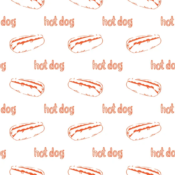 Hot Dogs modello senza soluzione di continuità — Vettoriale Stock