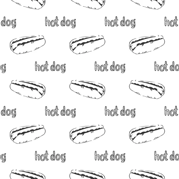 Hot Dogs modello senza soluzione di continuità — Vettoriale Stock