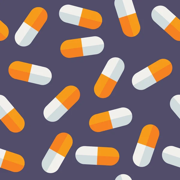 Pilules médicales modèle sans couture — Image vectorielle
