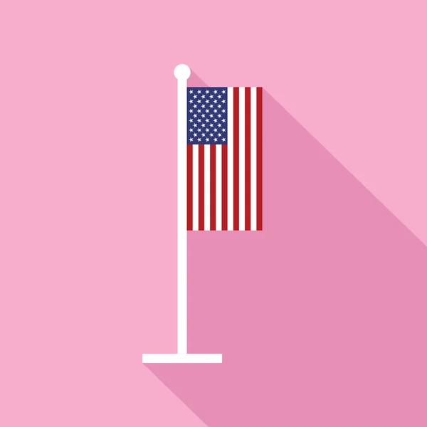 Bandeira dos EUA em Flagstaff Vector Flat Icon —  Vetores de Stock