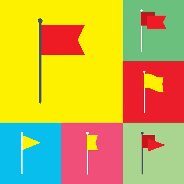 Ensemble d'icônes plates vectorielles drapeau — Image vectorielle