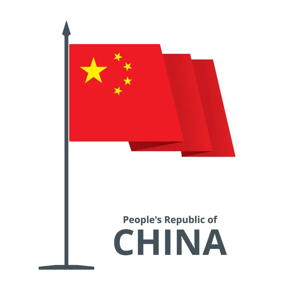 Κίνα φτερούγισμα σημαία — Διανυσματικό Αρχείο