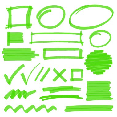 Highlighter Marking Design Elements clipart