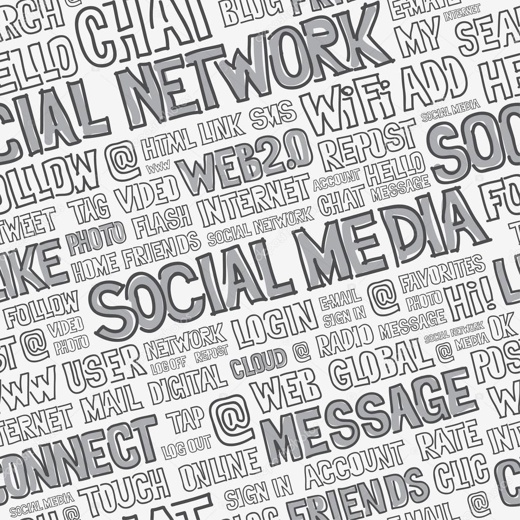 Social Media Words Seamless Pattern