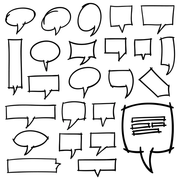 Elementos de design de bolhas de fala desenhadas à mão —  Vetores de Stock