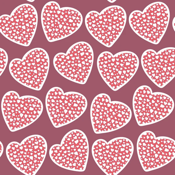 Valentines Day or Wedding Hearts Seamless Pattern — 스톡 벡터
