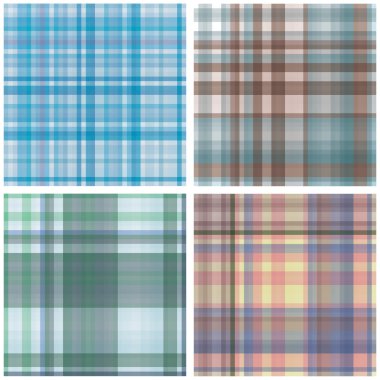 Abstract Tartan Chekered Seamless Pattern Set