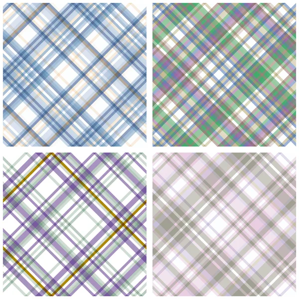 Ensemble de motif sans couture tartan Chekered abstrait — Image vectorielle