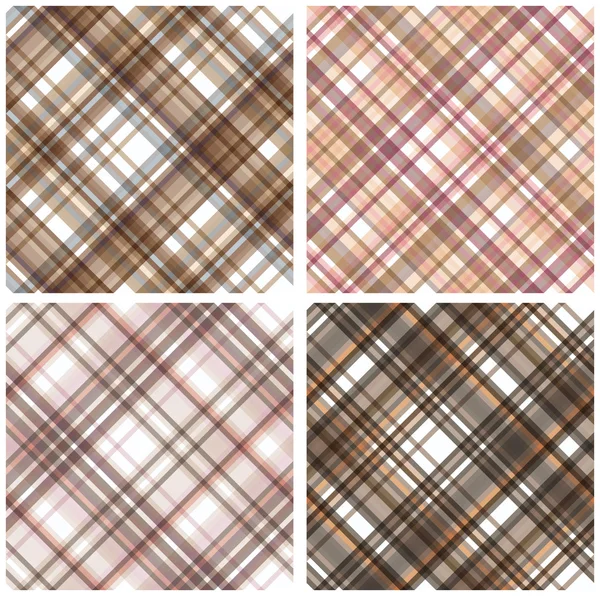 Abstract Tartan Chekered Seamless Pattern Set — Stock vektor