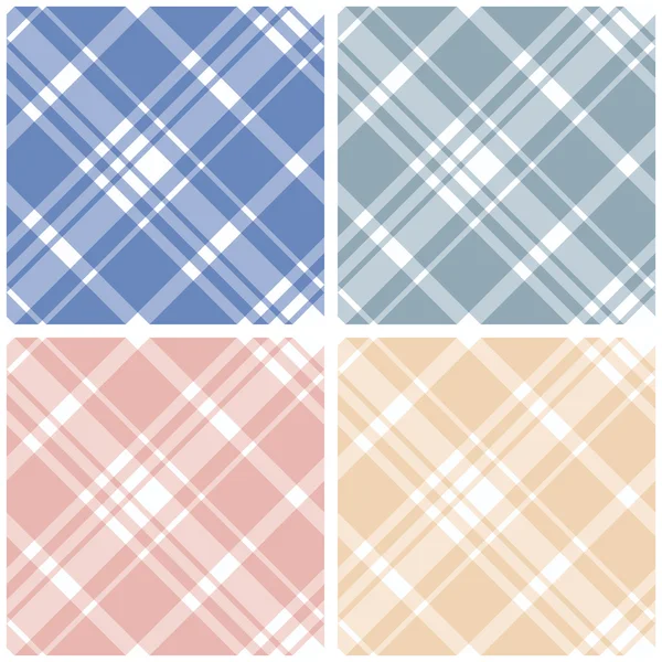 Abstract Tartan Chekered Seamless Pattern Set — Stockvector