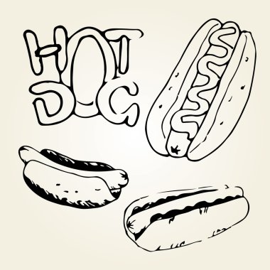 Hot Dogs Hand Drawn Illustrations