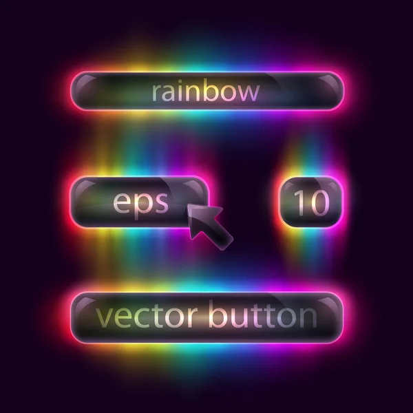 Ensemble de boutons en verre brillant . — Image vectorielle