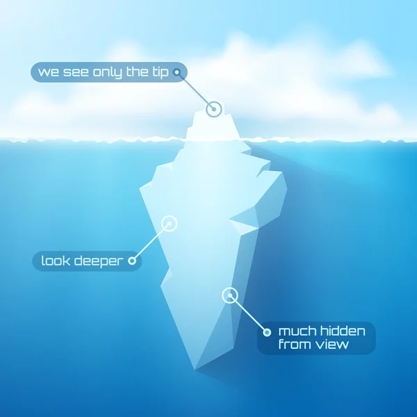 Illustrazione del concetto di iceberg . — Vettoriale Stock