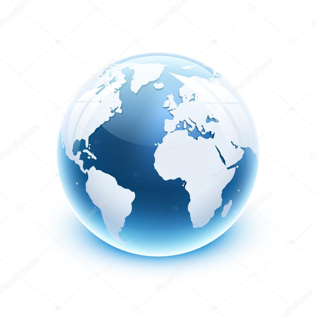 Glossy glass globe icon