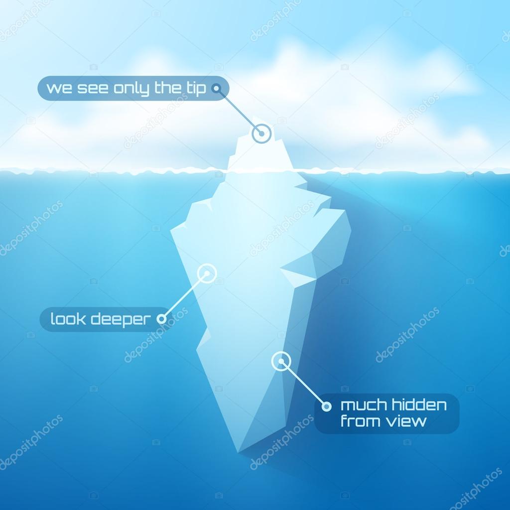 Iceberg concept illustration.