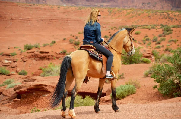 Passeios a cavalo no Monument Valley em AZ Brasil — Fotografia de Stock