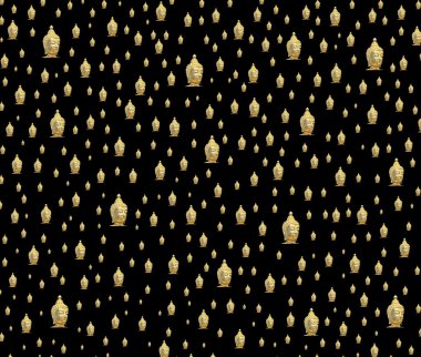 birçok küçük altın buddha kafaları bir desen