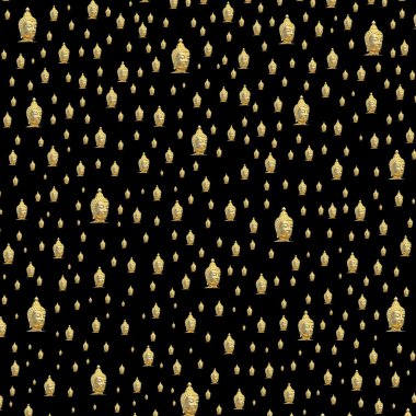 birçok küçük altın buddha kafaları bir desen