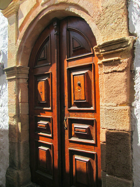 Old heavy wooden doors